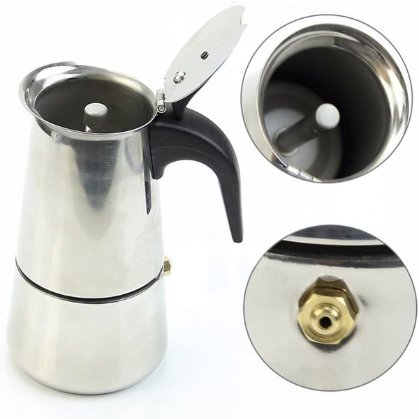MAYMII 2 Cup/100ml Stainless Steel Moka Espresso Latte Percolator Stove Top Coffee Maker Pot