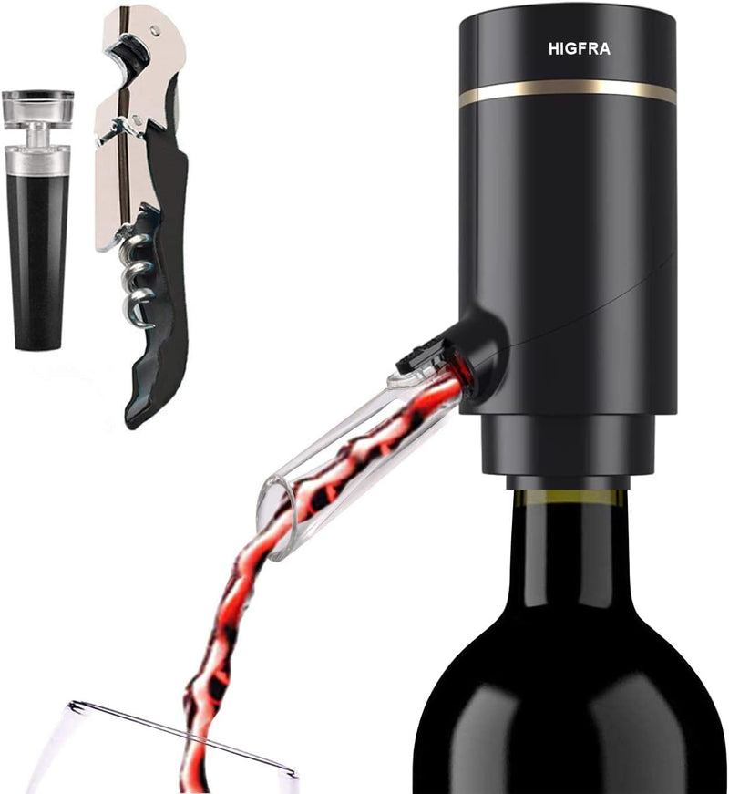Electric Wine Aerator Pourer, Wine Decanter Pump Dispenser Set Stopper Multi-Smart Automatic Filter Wine Dispenser - Premium Aerating Pourer and Decanter Spout - wine preserver(Lucky red)