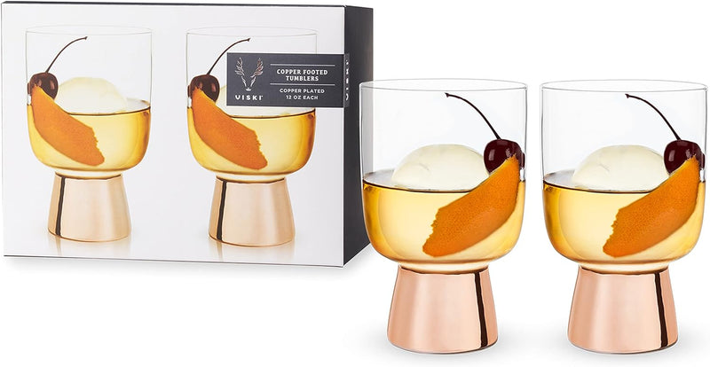 Viski Hot Toddy Glass - Irish Coffee Glasses for Mulled Wine, Spiked Cider, Eggnog, Crystal Clear Mug Gift Set of 2, 12 oz