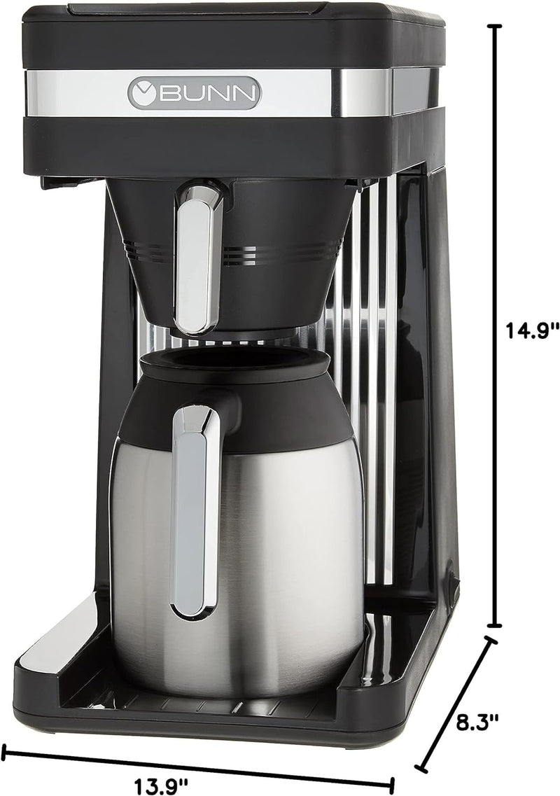 BUNN 55200 CSB3T Speed Brew Platinum Thermal Coffee Maker Stainless Steel, 10-Cup, Black