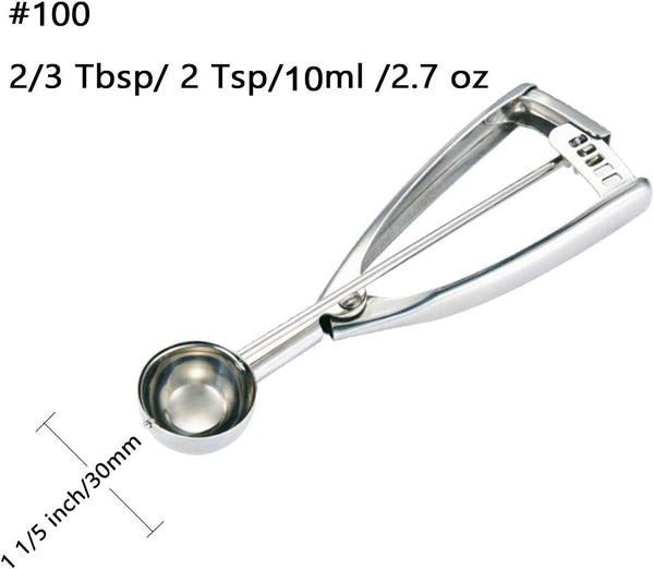 Fayomir Mini Cookie Scoop, Cookie dough Scoop, Melon Baller Scoop, 2 Teaspoon/ 10ml/ 0.33 OZ, Selected 18/8 Stainless Steel, for Making Cookie, Melon Ball, Ice Cream