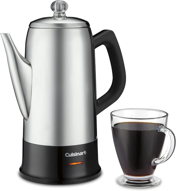 Cuisinart PRC-12 Classic 12-Cup Stainless-Steel Percolator, Black/Stainless