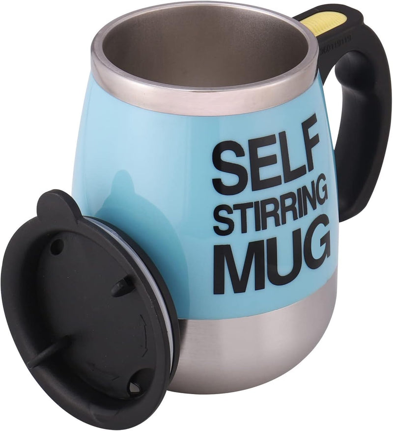 IAMPDD Self Stirring Mug Auto Self Mixing Stainless Steel Cup for Coffee/Tea/Hot Chocolate/Milk Mug for Office/Kitchen/Travel/Home -450ml/15oz The best gift（Sea blue）