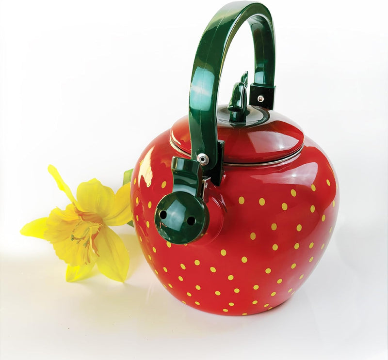 Trenton Gifts Whistling Tea Kettle For Stove Top - Strawberry