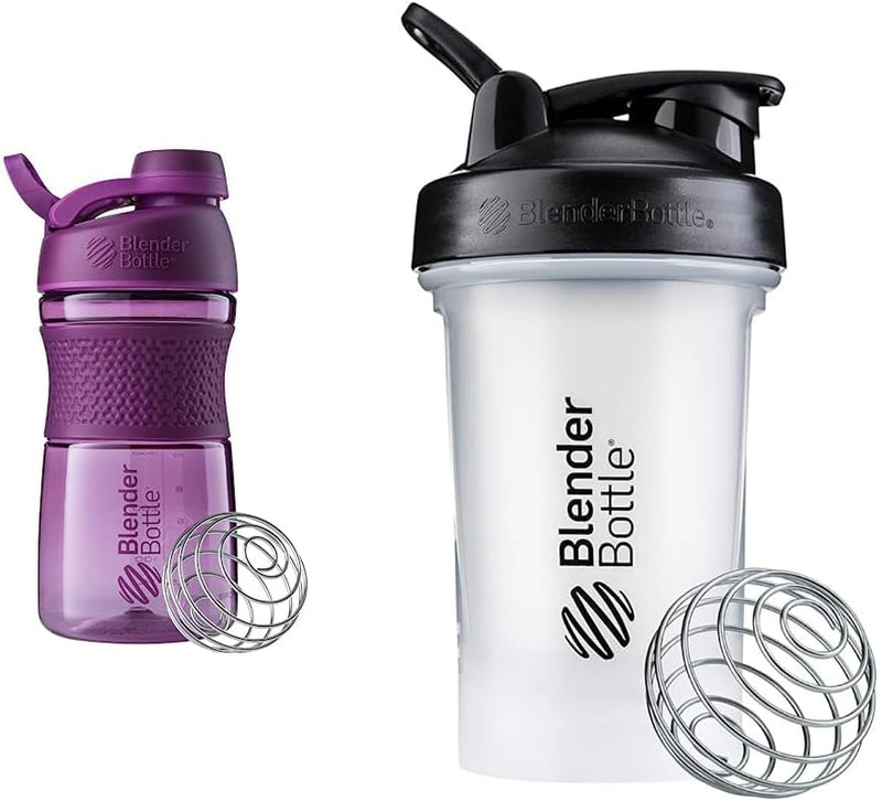 BlenderBottle SportMixer Shaker Bottle Perfect for Protein Shakes and Pre Workout, 20-Ounce, Plum