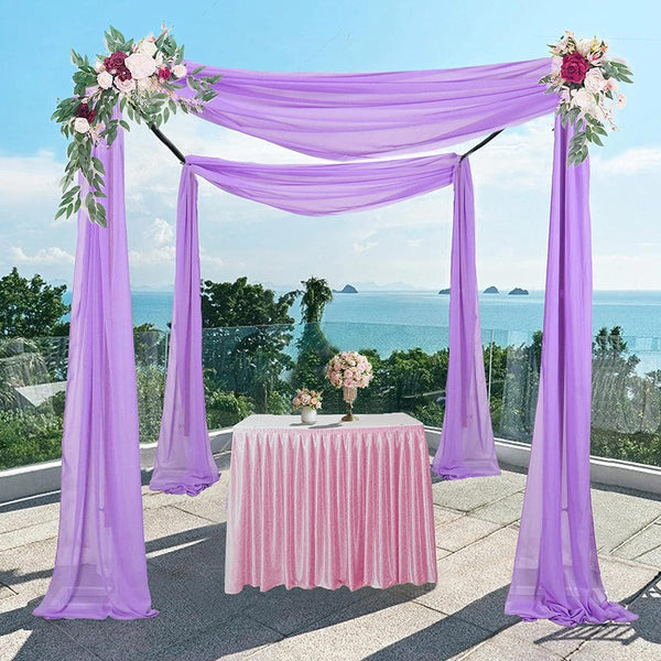 Lavender Wedding Arch Draping Fabric - 2 Panels Chiffon Drapery for Engagement Ceremony Decorations - 29 x 19 Sheer Drapes - 228 Long