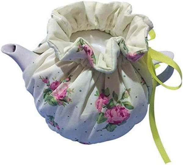 Tea Cozy, Cotton Vintage Floral Teapot Dust Cover Tea Cozies, Kitchen Home Decorative Tea Cosy with Insulation Pad for Housewife, Friend, Mom