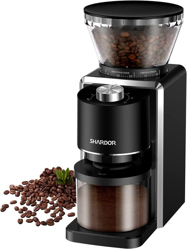 SHARDOR Conical Burr Coffee Grinder Electric 2.0, Adjustable Coffee Bean Grinder with 35 Precise Grind Setting for 2-12 Cup, Black