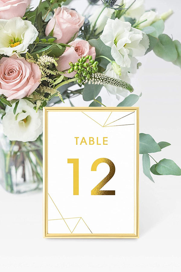 Gold Table Numbers for Wedding Reception 1-25 with Head Table Double Sided 4X6 Wedding Table Numbers Gold