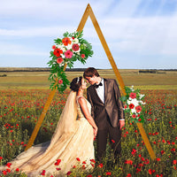 Wedding Arch 10.2FT, Triangle Wood Arch for Wedding Ceremony, Wedding Arbor Backdrop Stand for Garden Wedding, Parties, Indoor, Outdoor, Autumn Theme, Wooden Arch Rustic Decorations