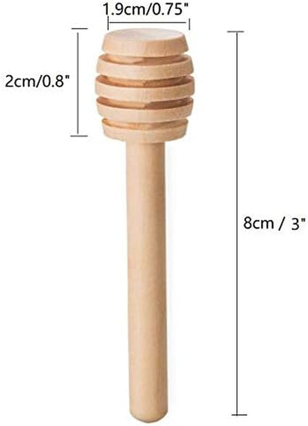 LASSUM 10 Pieces 3 Inch Wood Honey Dippers Sticks, Mini Honey Dipper Stick for Honey Jar Dispense Drizzle Honey