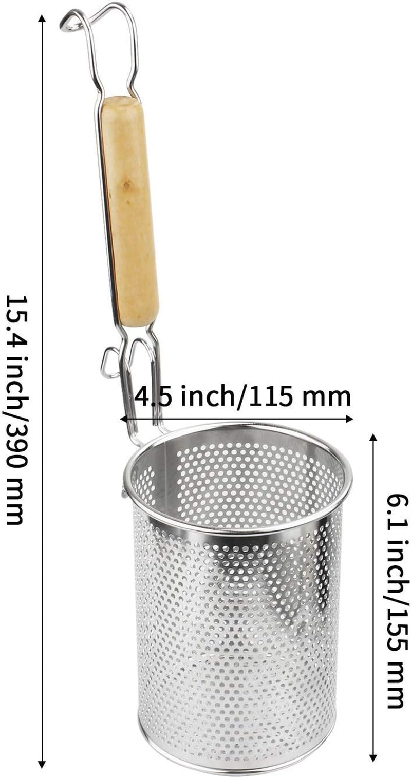 MyLifeUNIT Spaghetti Strainer Spoon, Stainless Steel Food Strainer Noodle Strainer with Handle