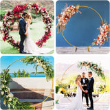Round Backdrop Stand，6.7Ft Golden Wedding Arches for Ceremony, round Balloon Arch Frame,Strong Metal Circle Balloon Arch Frame for Party, Birthday, Christmas, Anniversary, Garden Decoration
