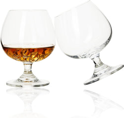 BothEarn Brandy Snifters Set of 2-13.5 Ounce (400 ml) Small Crystal Cognac Glasses - Good for Whiskey Bourbon Beer Milk Drink in Home Party Wedding Anniversary, BE031