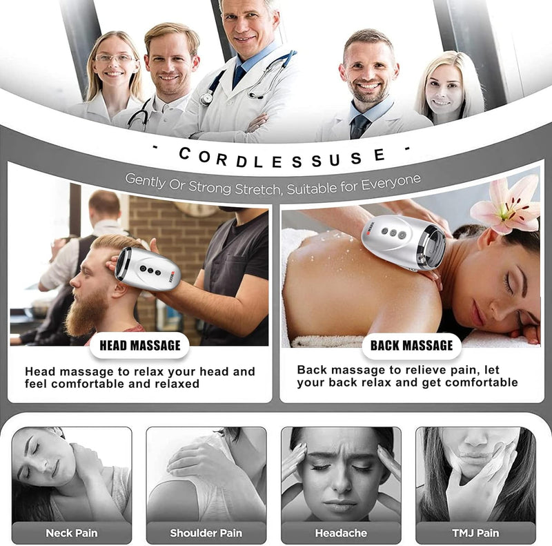 colorski Professional Haircut Massager/Cordless Handheld Massager, USB Charging Vibration Neck/Legs/Hands/face Massager, 2 Massage nodes 2600AMH (Silver)