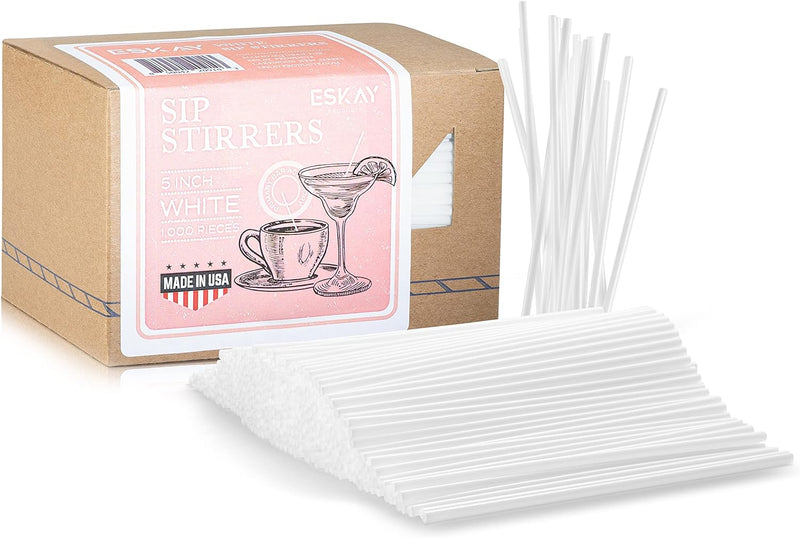 1000 Plastic Coffee Stirrers, 5-Inch Cocktail Straws and Stir Sticks for Coffee Bar and Restaurants, Made in USA (Neon)