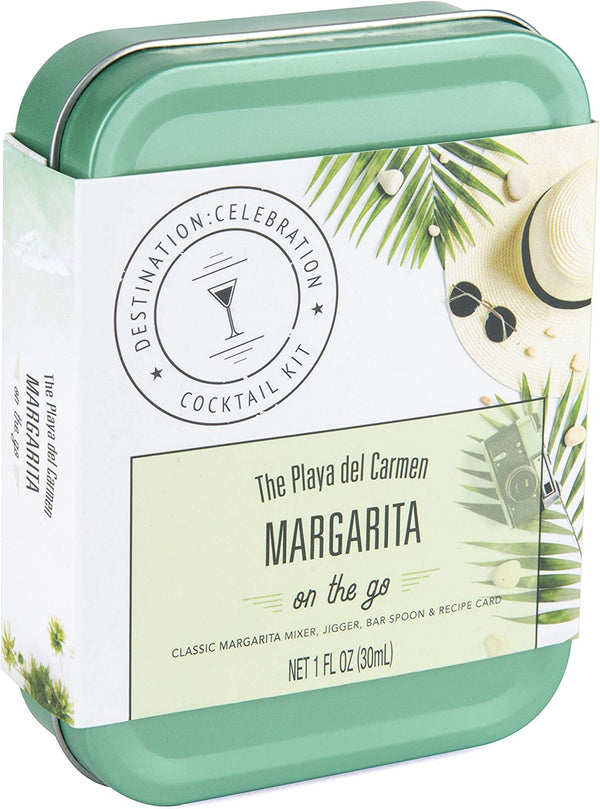 Thoughtfully Cocktails, Cocktail Kit Travel Tin Gift Set, Includes Classic Margarita Cocktail Mixer, Jigger, Bar Spoon and Recipe Card (Contains NO Alcohol)