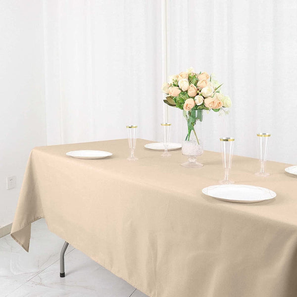 Nude Rectangle Polyester Tablecloth - 60x102 Banquet Linen for Weddings Parties Restaurants
