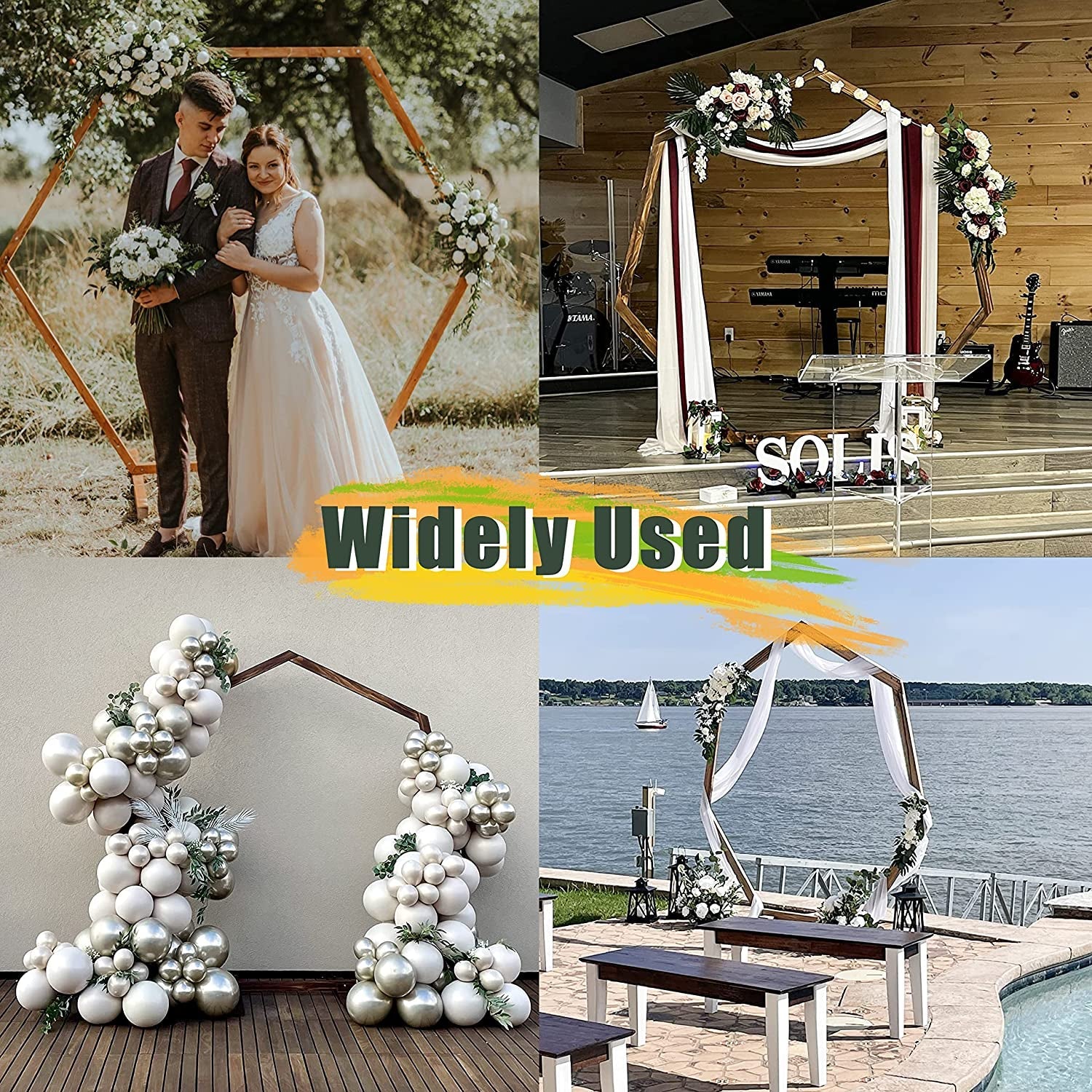 Wooden Wedding Arch 7 Ft Heptagonal Wood Wedding Arches For Ceremony Lovelygirly