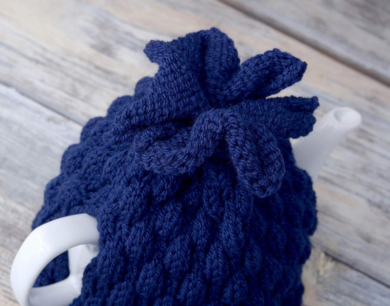 Navy Teapot Cozy Tea Pot Cosy Cover Knitted Warmer Cosie