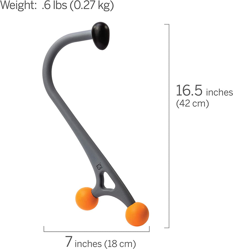 TRIGGERPOINT PERFORMANCE THERAPY AcuCurve Massage Cane for Neck, Back and Shoulders, Gray/Orange