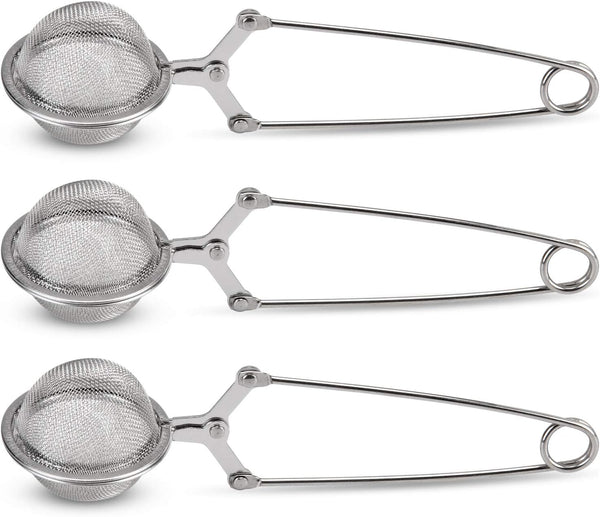Snap Ball Tea Strainer, JEXCULL 3 Pack Premium Stainless Steel Tea Infuser with Handle for Loose Leaf Tea Fine Mesh Tea Balls Filter Infusers