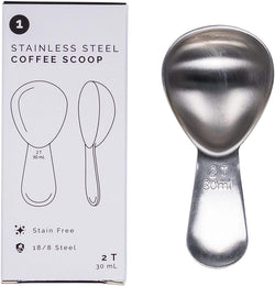 Airscape Stainless Steel Coffee Scoop - Perfectly Proportioned Ergonomic Spoon, 2 Tablespoon Capacity, Fits inside Airscape Canisters (Brushed Black)