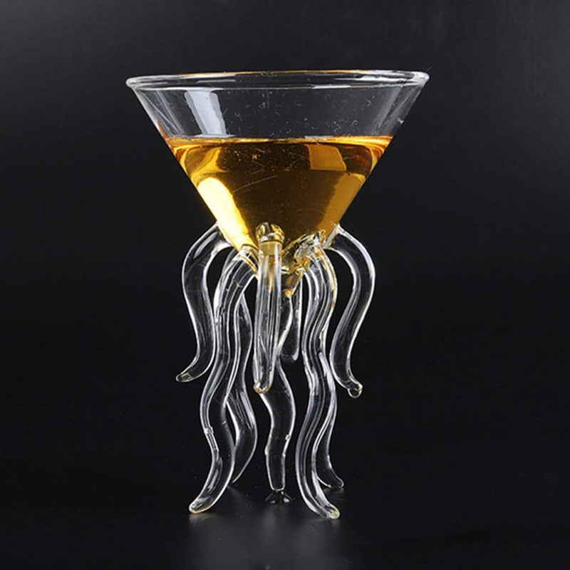 Octopus Martini Glass Creative Cocktail Drinkware Bar Goblet Tools (2 Transparent)