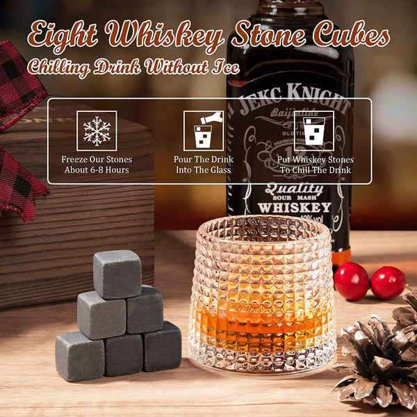 Birthday Gifts for Men, Whiskey Stones Gifts Set for Fathers Day Christmas, Best Gifts for Men Dad Husband Boss Birthday Party Holiday Present