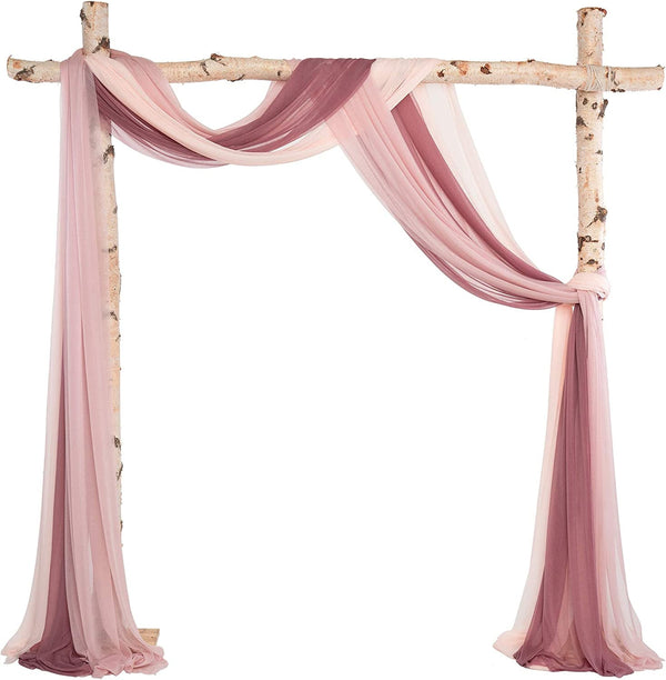 Wedding Arch Draping Fabric - 3 Panels - Chiffon - Dusty RoseMauveBlush - 30 X 20Ft - Wedding CeremonyReception Swag Decorations