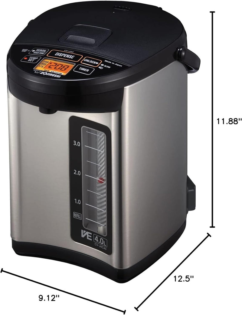 Zojirushi CV-JAC40XB Water Boiler & Warmer, 4.0-Liter, Stainless Black