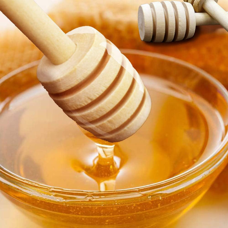 20 Pack 6inch Mini Wooden Honey Dipper Sticks Honey Dippers Jam Muddler Syrup Stirrer for Honey Jar Dispense Drizzle Honey Wedding Party