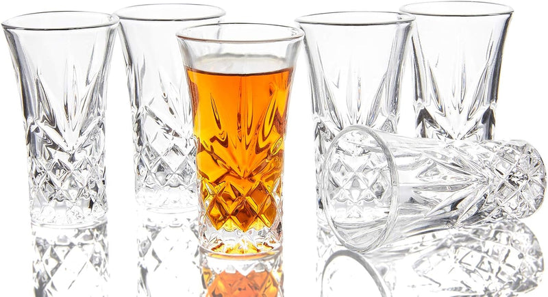 JAIEF Tequila Glasses Heavy Base Shot Glass Cordial Glasses 2 OZ (Set of 6)