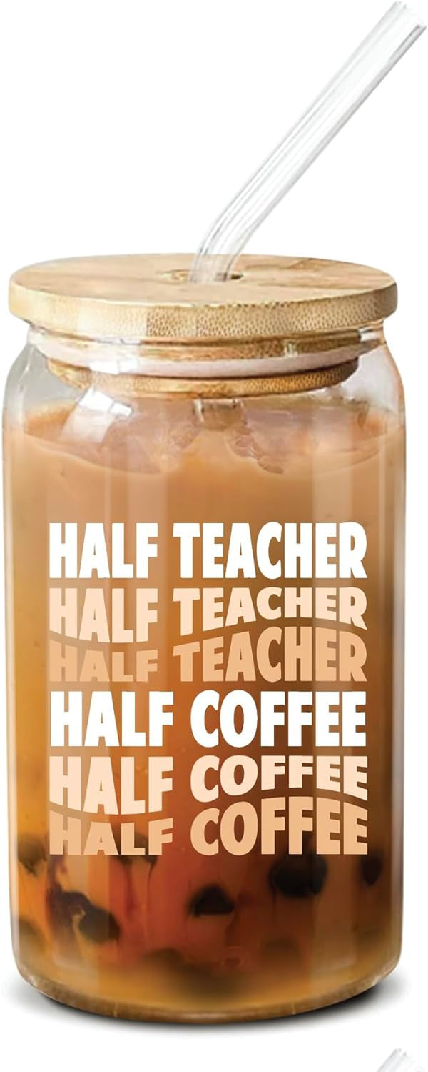 Christmas Gifts For Teacher - Teacher Gifts For Women - Teacher Appreciation Gifts, Thank You Teacher Gifts, Teacher Retirement Gifts - End Of Year Teacher Gifts From Student - 16 Oz Coffee Glass
