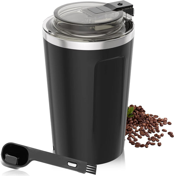 ROLWAY Coffee Grinder Electric, Espresso Coffee Bean Spices Grinder, Coffee Blade Grinders, One Touch Portable Grinder, for Coffee Bean, Spices, Herbs, Nuts, Grains, Black