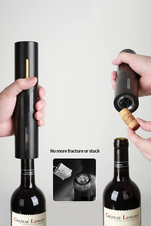 Hisip Electric Wine Opener - Battery Wine Bottle Opener Contains Beer Opener Wine Gift Set Automatic Corkscrew Electric Potable for Home Bar Father Day Gift