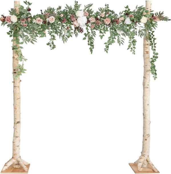 Floral Garland with Hanging Vines for Wedding Arch  Dusty Rose Mauve Backdrop Decor
