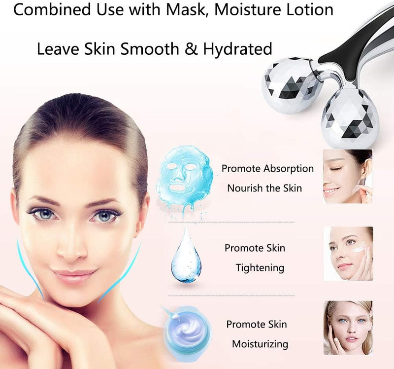 SUPANT V Facial Roller Massager, Reduce Wrinkles in Neck and Eyes, Massage for Lymphatic Drainage, Face Lifting, Reduce Puffiness, Skin Tightening & Collagen Production, Clear Toxins