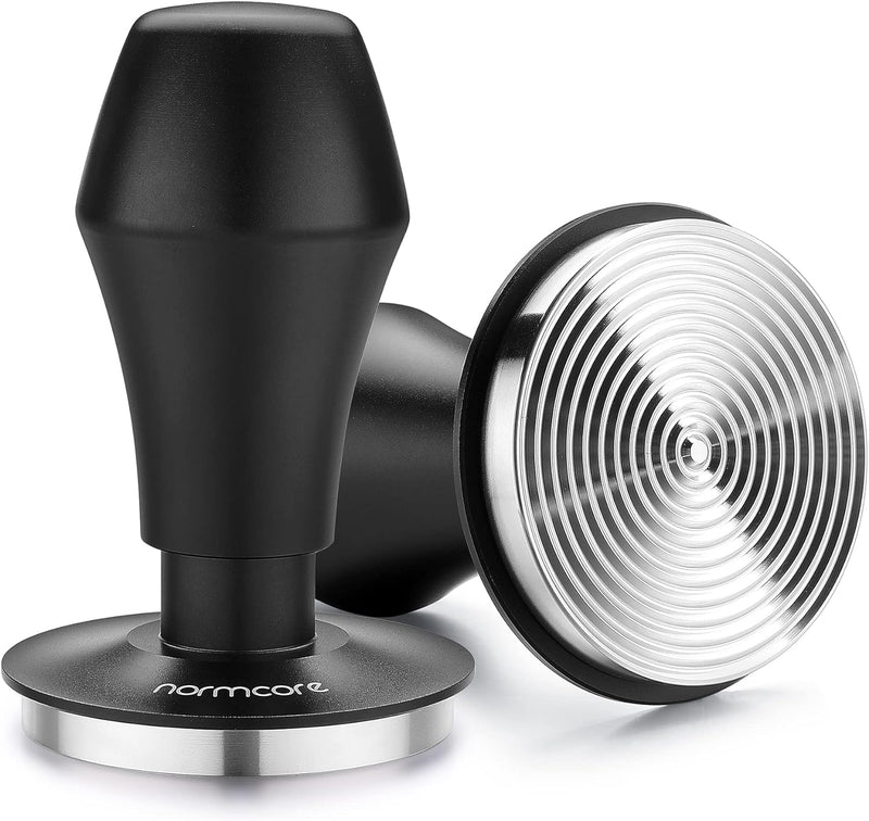 Normcore 53.3mm Spring Loaded Tamper - Espresso Coffee Tamper With Stainless Steel Ripple Base - 15lb / 25lb / 30lbs Replacement Springs - Anodized Aluminum Handle and Stand