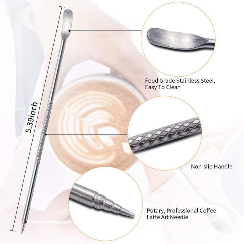 Milk Frothing Pitcher, Stainless Steel Espresso Milk Frothing Pitcher 12OZ/350ML Coffee Milk Frother Cup with Decorating Art Pen for Espresso Machine, Milk Frother, Latte Art