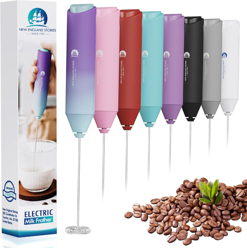 Powerful Milk Frother Handheld Foam Maker, Mini Whisk Drink Mixer for Coffee, Cappuccino, Latte, Matcha, Hot Chocolate, No Stand, Black