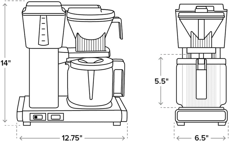 Technivorm Moccamaster 53941 KBGV Select 10-Cup Coffee Maker, Polished Silver, 40 ounce, 1.25l