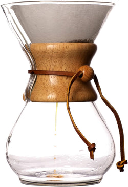 New York's Favorite Coffee - Pour Over Coffee Maker, Quickly Brew Coffee and Teas, Dishwasher Safe, 8 Cup Glass