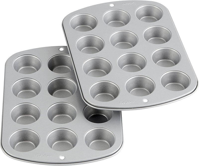 Wilton Recipe Right Non-Stick 6-Cup Standard Muffin Pan, Set of 2