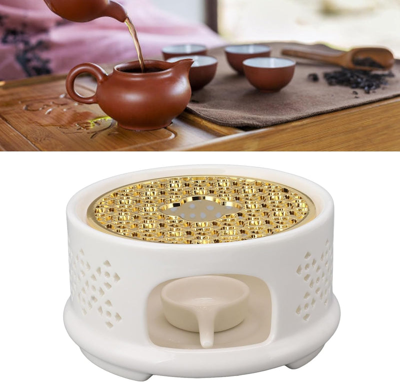 Ceramic Teapot Warmer, Sturdy Design, Perfect for Shops, Keeps Tea Warm Longer (White)