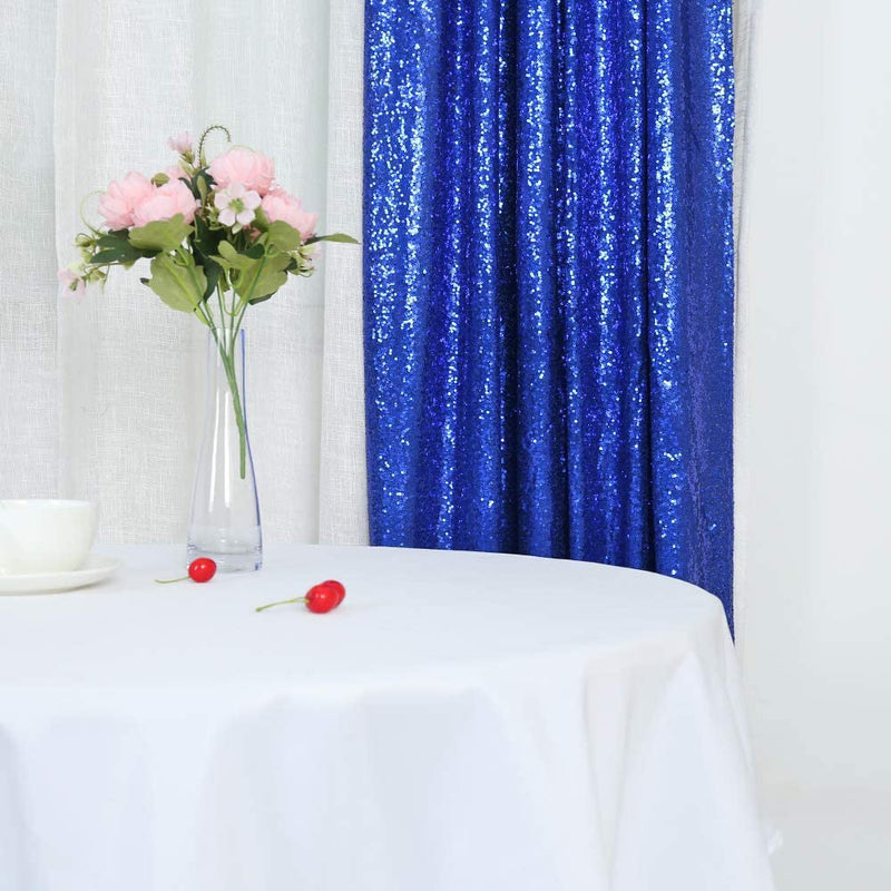 Glitter Blue Sequin Backdrop - 2 Panels 2X8Ft - Party Wedding Birthday Christmas Halloween