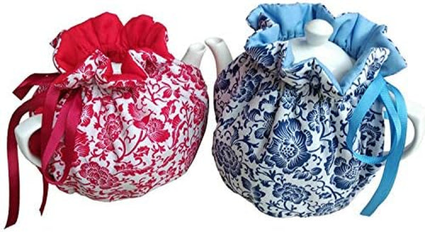 Cotton Tea Cozy for Teapots Printed Tea Cosy Tea Cover Keep Warm Tea Pot Dust Cover Insulated Kettle Cover for Home Kitchen Decorative Accessories (C15)