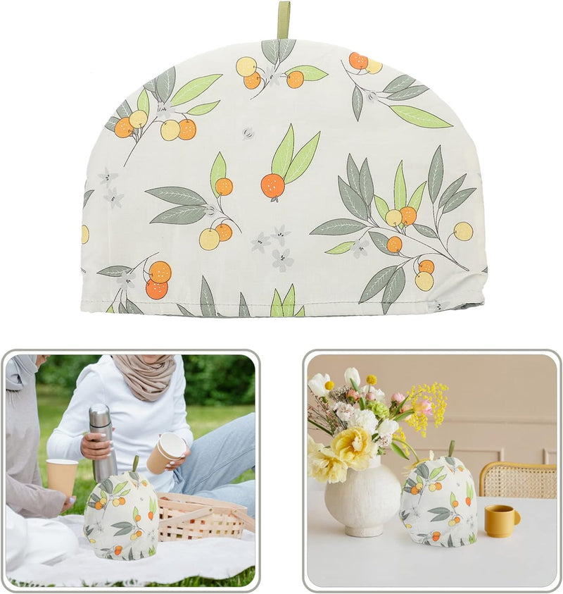 DOITOOL Cofee Warmer Thermal Tea Cosy Decorative Tea Cozy Teapot Cover Floral Tea Cozy Reusable Cotton Teapot Insulated Cover Tea Kettle Cover Insulated Tea Cosy Reversible Tea Pot Cozy