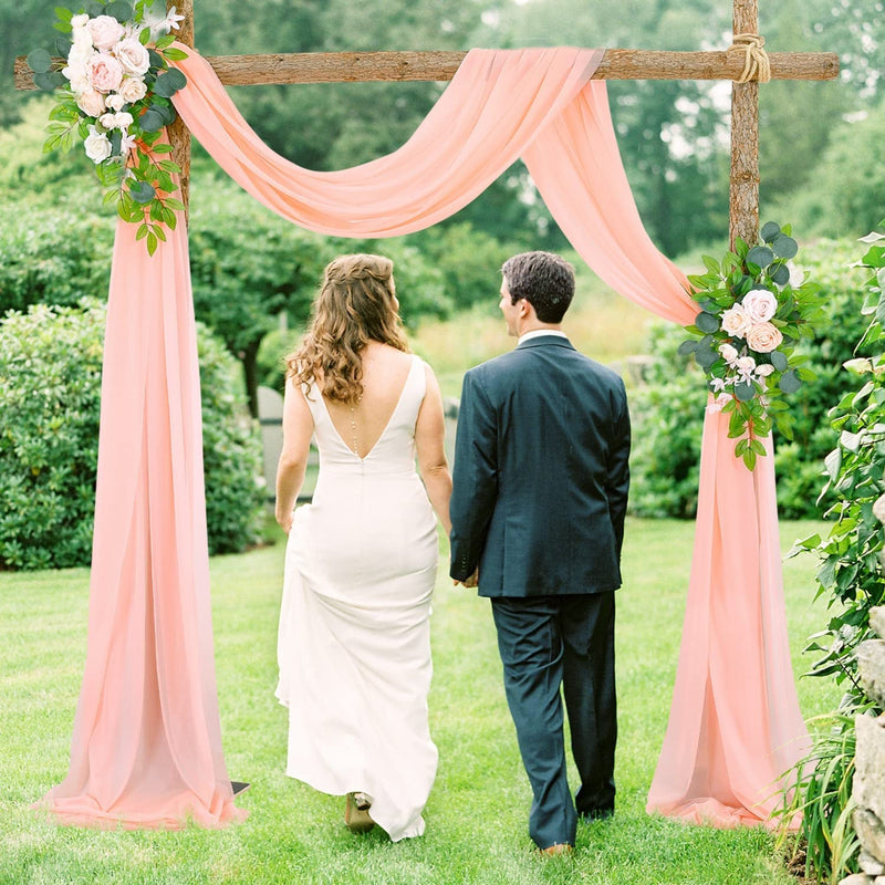 Blush Wedding Arch Draping Fabric - 28 X 19Ft Sheer Panel for Ceremony and Party Ceiling Decor