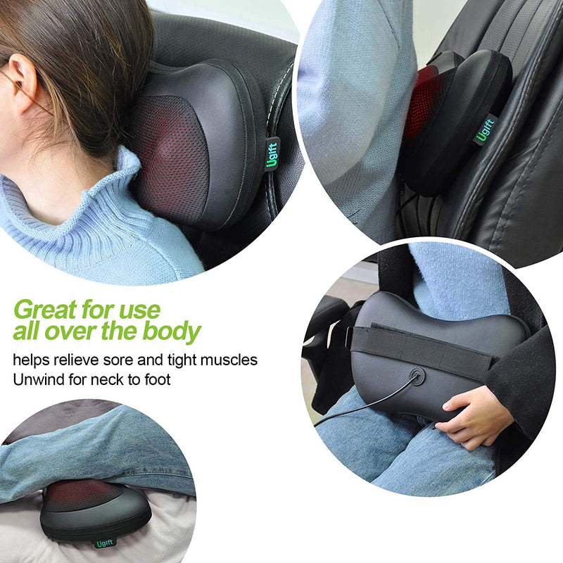 Neck and Back Massager with Heat -Massage Pillow with Remote Control Deep Tissue Shiatsu Kneading Shoulder Massager for Full Body Pain Relief Use at Home Car Office -Birthday Gifts for Him/Her